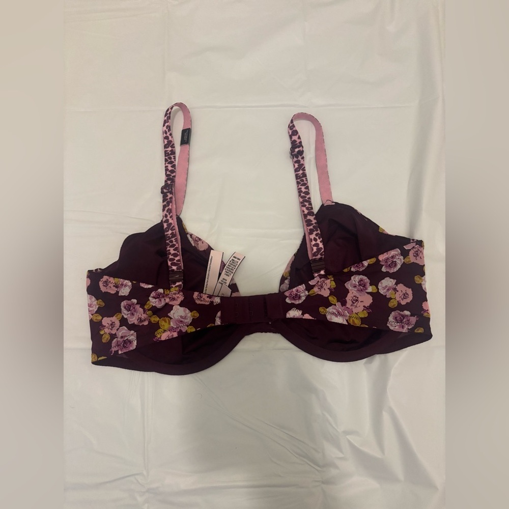 Victoria's Secret 36D Purple Unlined
Underwire Demi Bra Floral Leopard
Print - Picture 5 of 7